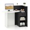 Black-White Front Reception Office Desk with Open Shelf and Drawer